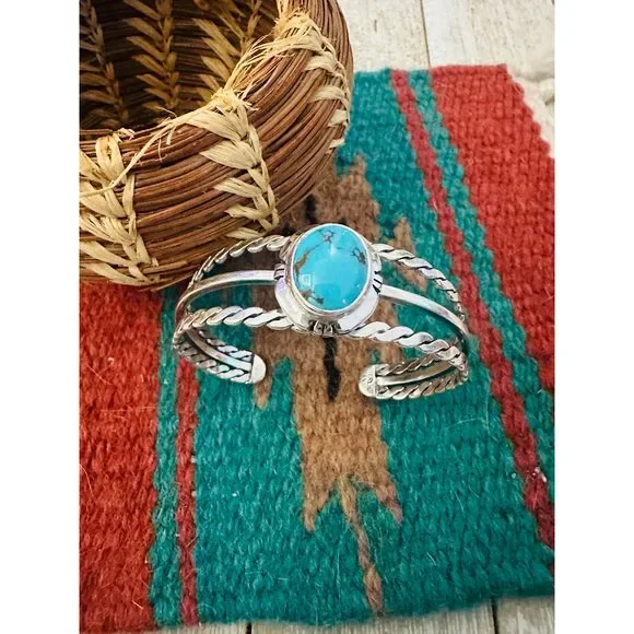 Handcrafted Sterling Silver & Turquoise Cuff Bracelet